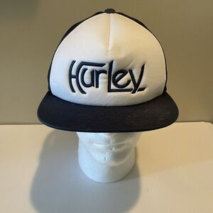 Vintage HURLEY Trucker Snap‎ Back Hat The Classics Yupoog White & Blue HTF
